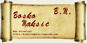Boško Maksić vizit kartica